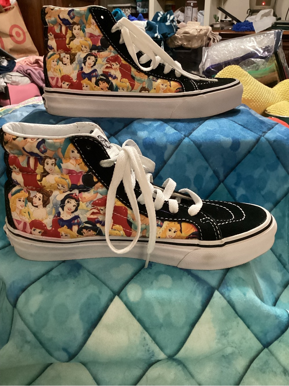 Vans adults Black High-Top Sneakers with Multicolor Side Panels